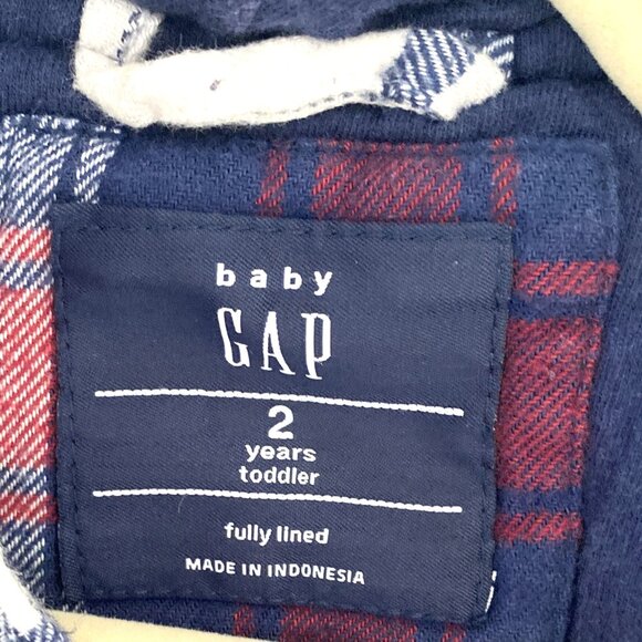 Baby Gap Toddler Hooded Button Up Plaid 2T - Picture 3 of 6